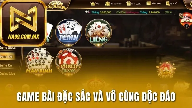 Na99 – Trải nghiệm game bài đổi thưởng đỉnh cao 2025 | Đăng ký nhận thưởng ngay 32 Game bài đặc sắc và vô cùng độc đáo